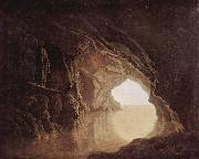 Joseph wright of derby Cave at evening, by Joseph Wright, USA oil painting artist